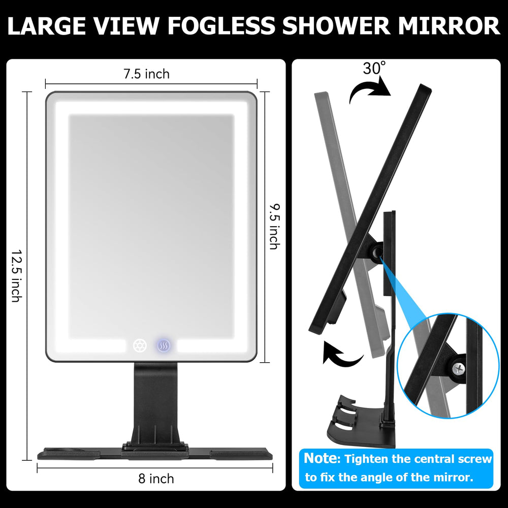 Vanmirr Miroir douche installation sans perçage grâce à l’adhésif inclus.