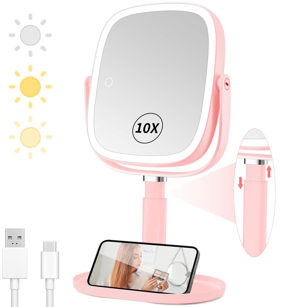 Miroir Vanmirr couleur rose, cadeau élégant pour femmes.