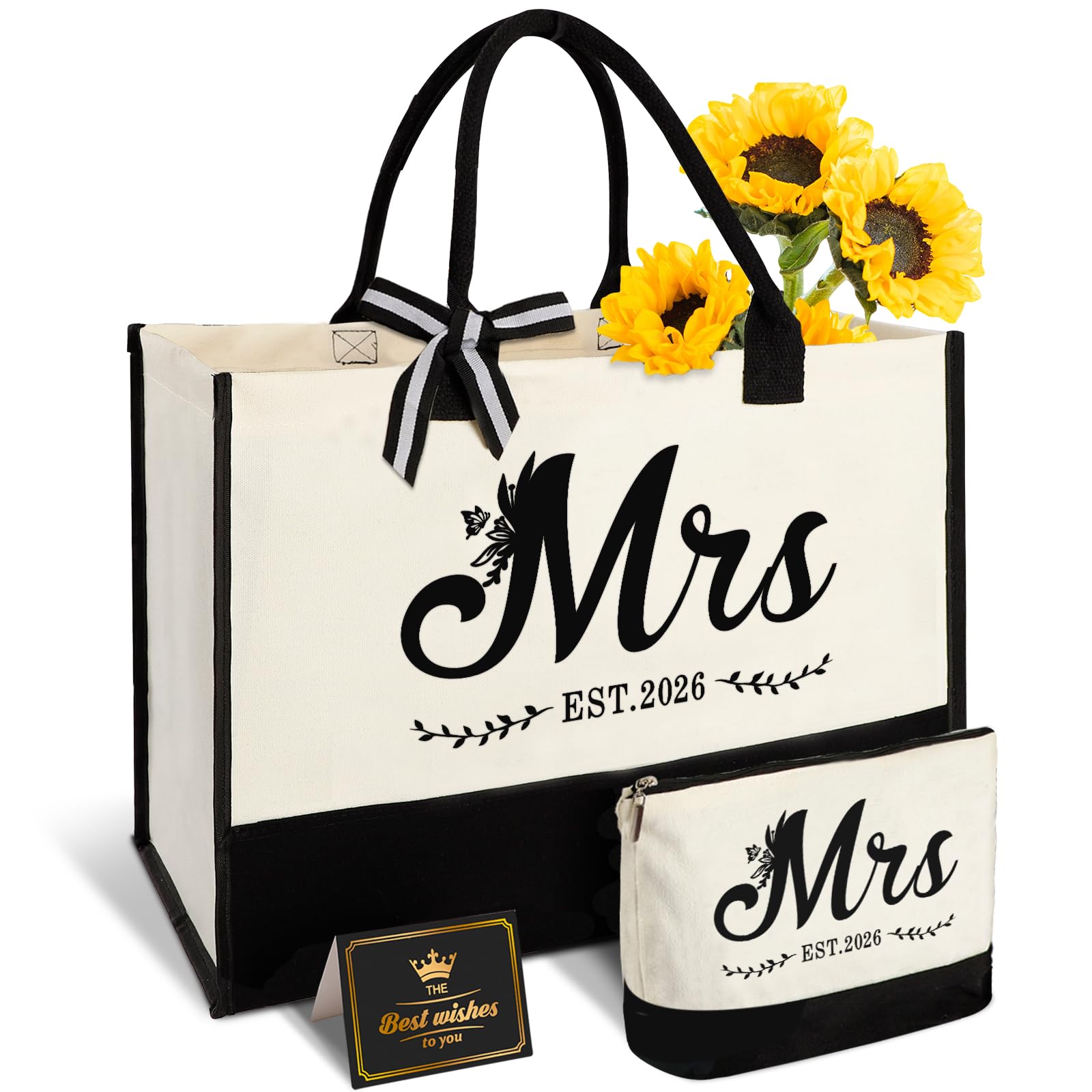 Vanqruo Mrs 2026 sac tote mariée, grande capacité pour vos essentiels du jour