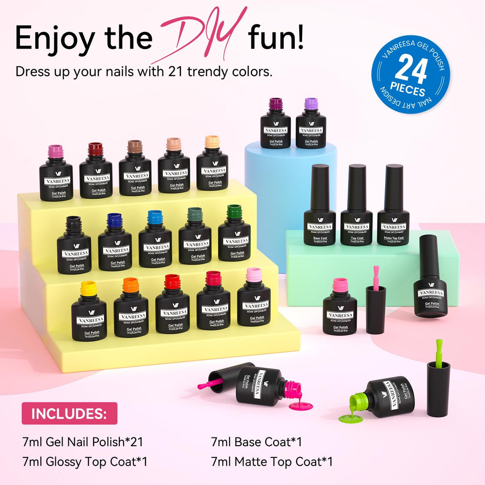 VANREESA bouteilles vernis gel – texture lisse et application facile.