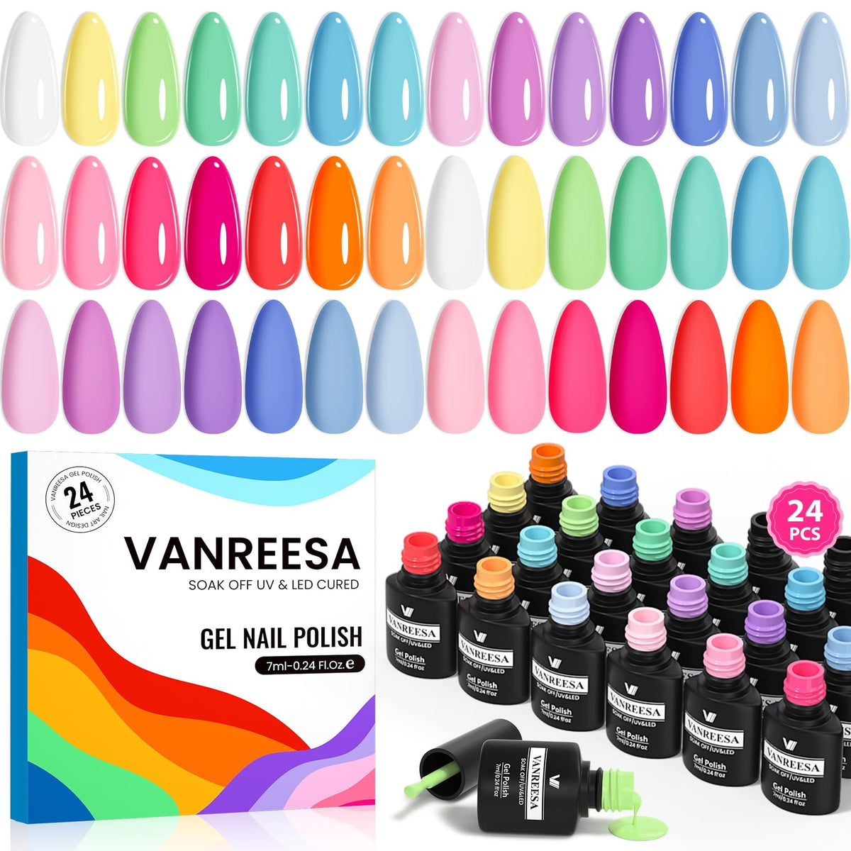 VANREESA ensemble vernis gel 21 couleurs pour des manucures variées