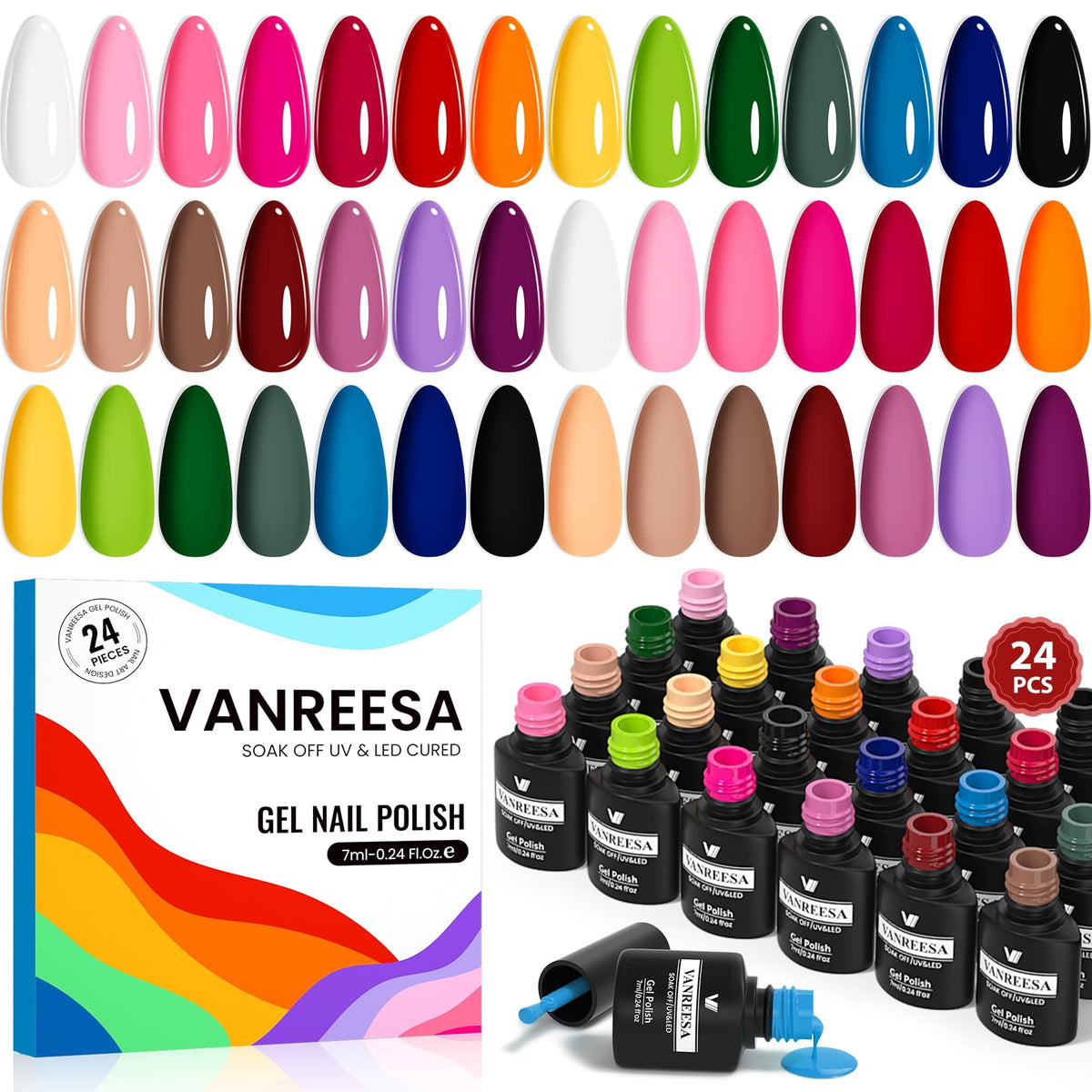 VANREESA ensemble vernis gel – palette complète pour nail art à domicile.