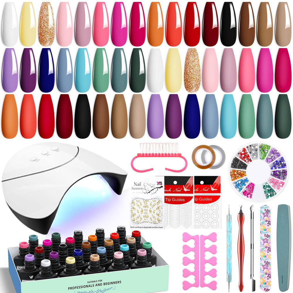 VANREESA kit vernis gel 42 pièces avec lampe UV pour une manucure durable à domicile.