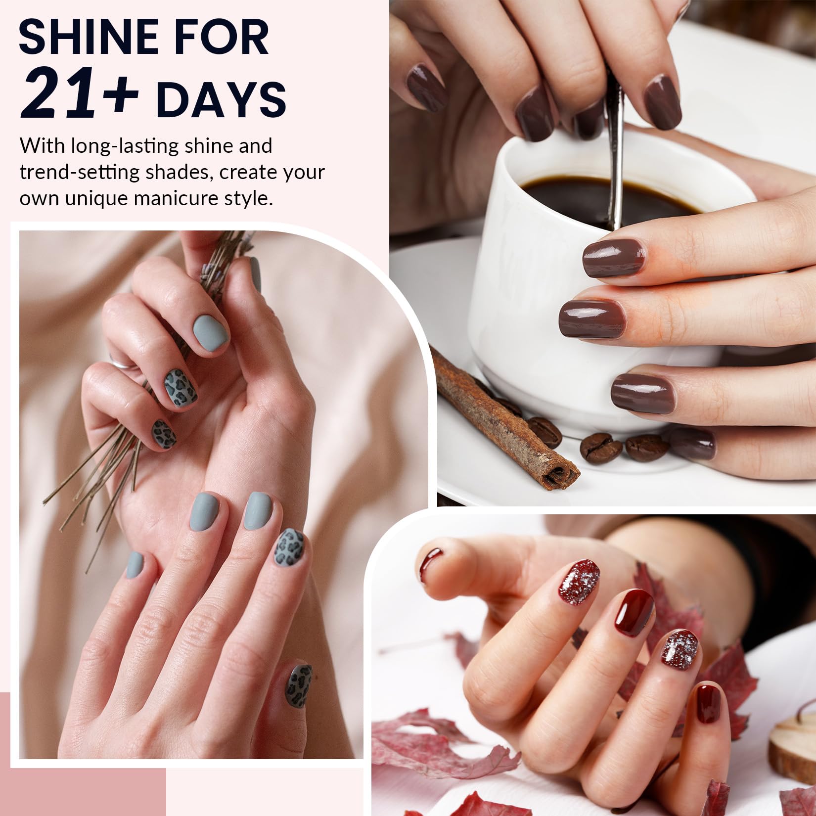 VANREESA outils manucure inclus pour une préparation rapide des vernis.