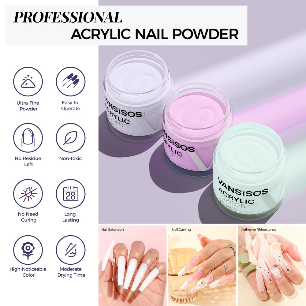 VANSISOS 24 couleurs poudre et liquide—palette polyvalente pour créations personnalisées