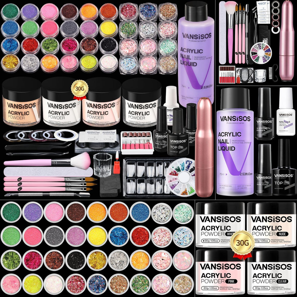 VANSISOS kit-acrylique complet avec perceuse pour une application à domicile.