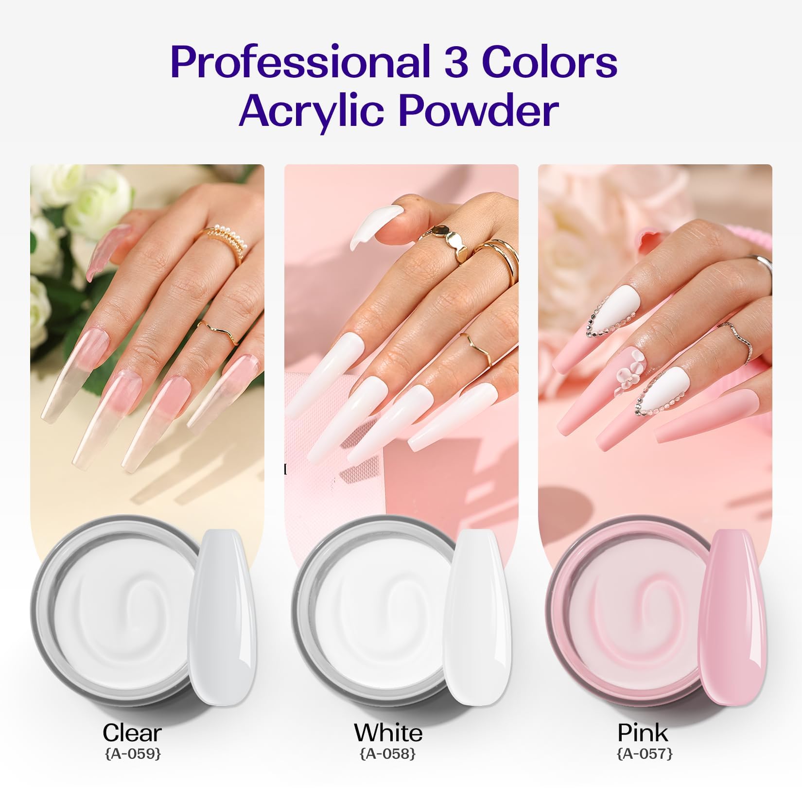 Kit VANSISOS : poudre acrylique rose pour des ongles lumineux et personnalisables