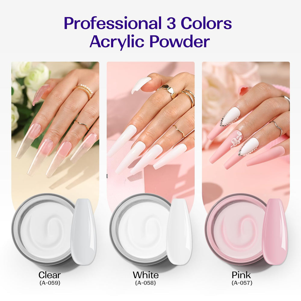 Kit VANSISOS : poudre acrylique rose pour des ongles lumineux et personnalisables
