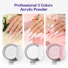 Kit VANSISOS : poudre acrylique rose pour des ongles lumineux et personnalisables