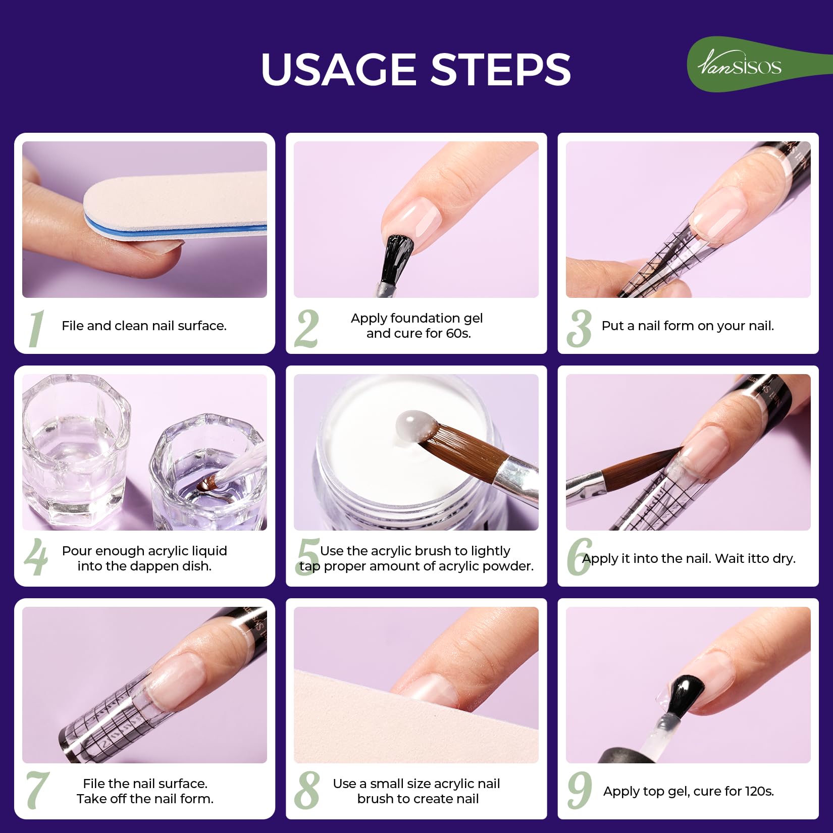 VANSISOS kit-utilisation domicile, parfait pour le DIY ongles.