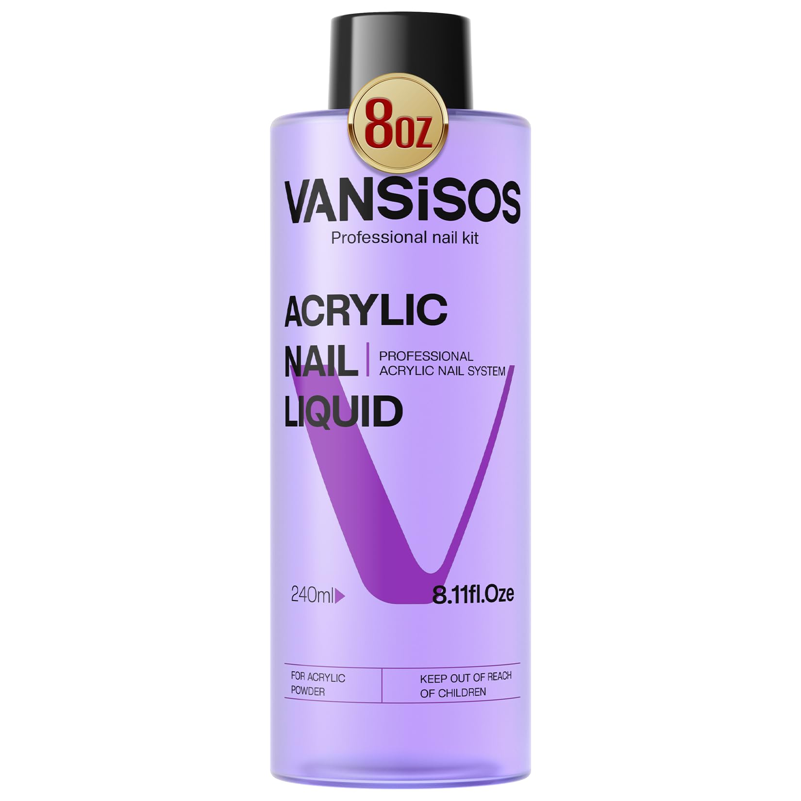 VANSISOS Liquide Acrylique, bouteille 8oz, convient pour salon et usage domestique.