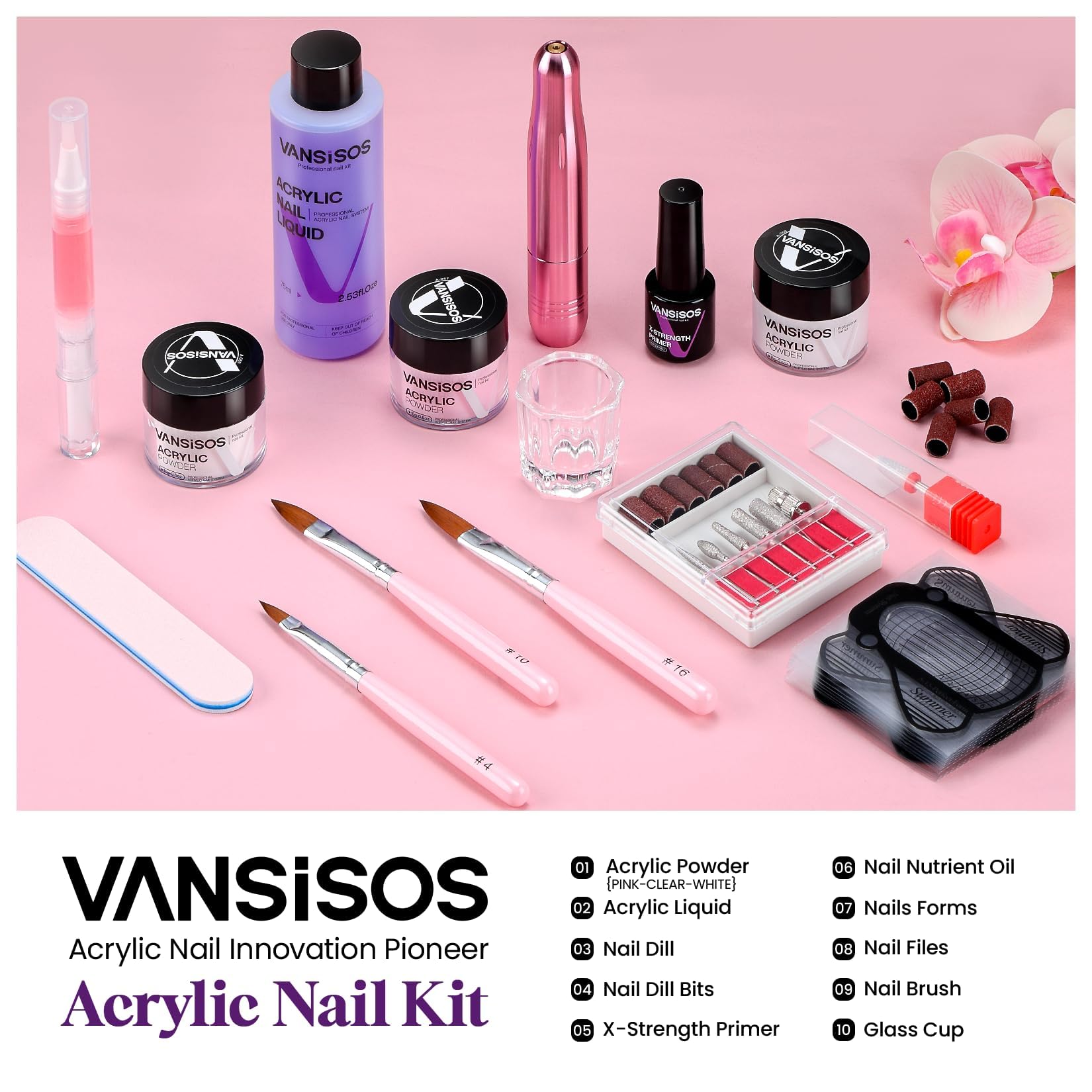 Poudre acrylique ultra-fin VANSISOS pour une application lisse et adhérente
