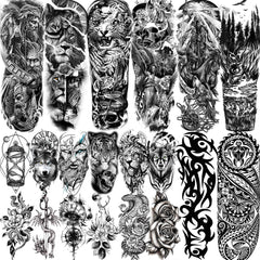 Tatouage temporaire VANTATY bras entier, apparence audacieuse et éphémère pour soirée costumée.