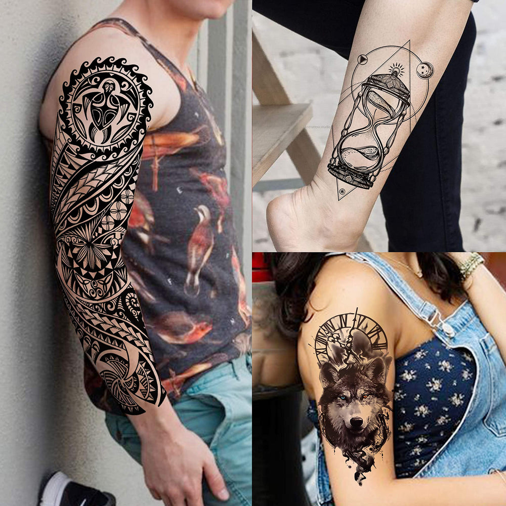 Tatouage temporaire VANTATY demi-bras pour tester un motif sans engagement.