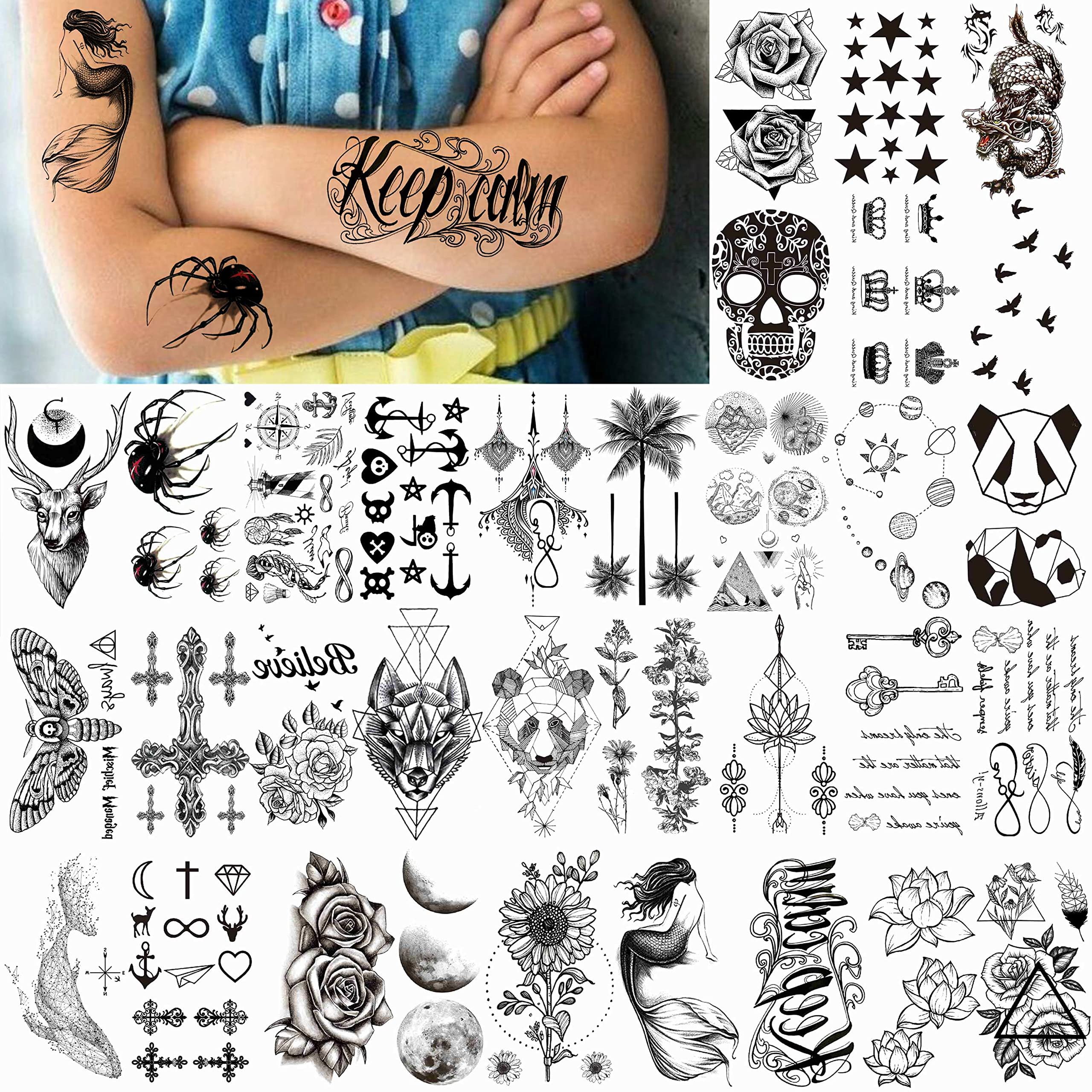 Tatouages VANTATY designs réalistes pour adultes et enfants.