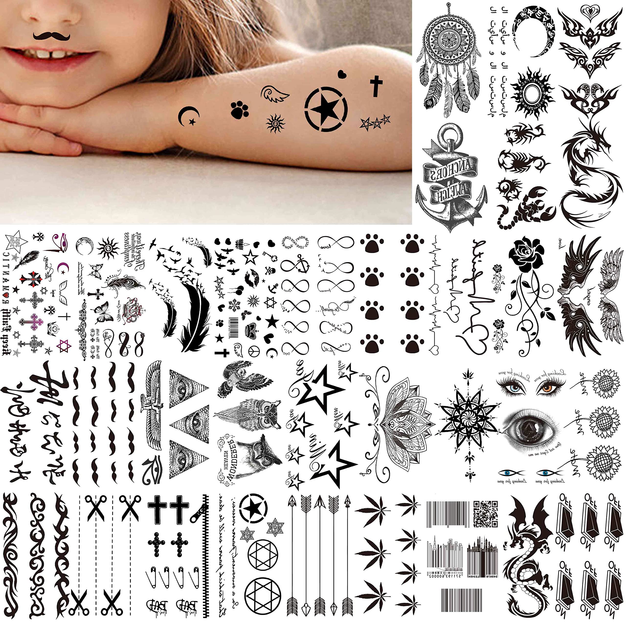 Tatouages VANTATY faciles à appliquer en 20-30 secondes.