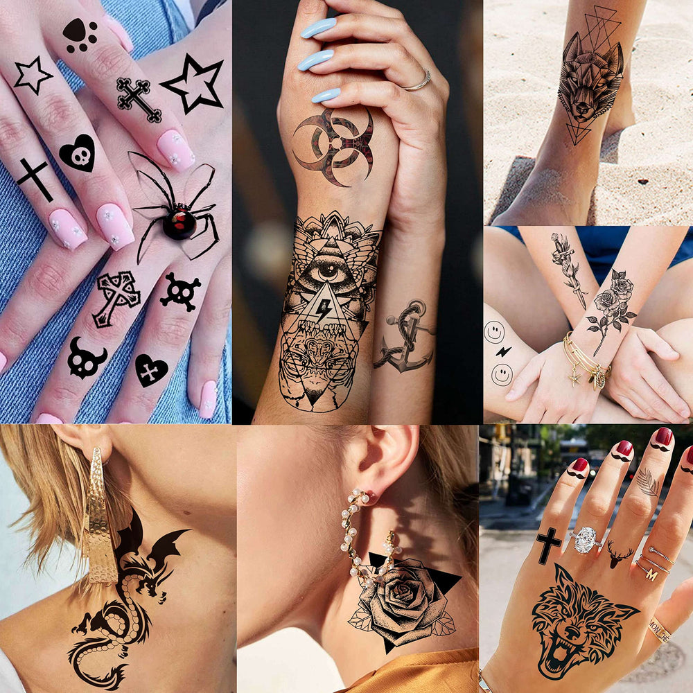 VANTATY tatouages temporaires crâne noir pour un style audacieux