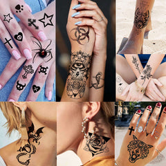 VANTATY tatouages temporaires crâne noir pour un style audacieux