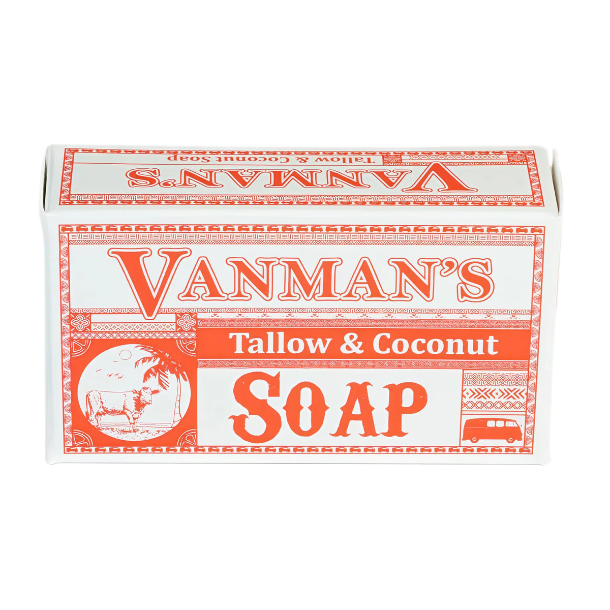 VanMan Savon graisse de boeuf nourrie à l'herbe, nettoie en douceur et hydrate.