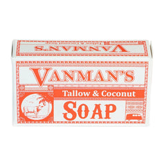VanMan Savon graisse de boeuf nourrie à l'herbe, nettoie en douceur et hydrate.