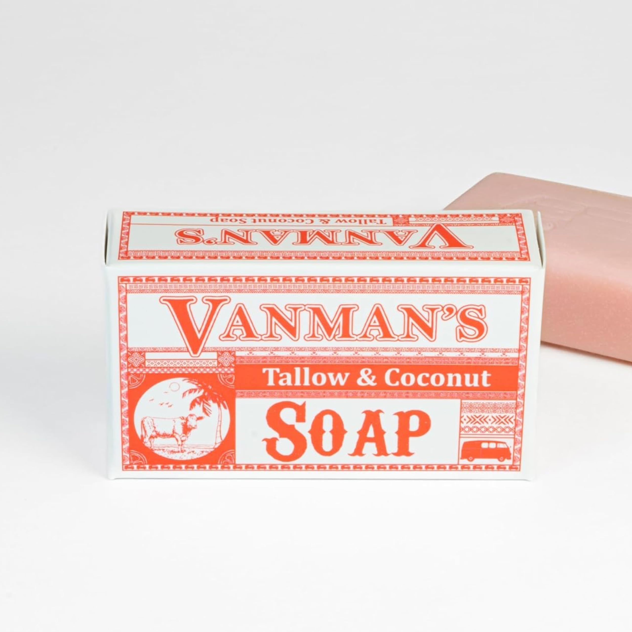 VanMan Savon huile de coco, mousse riche pour peau douce.