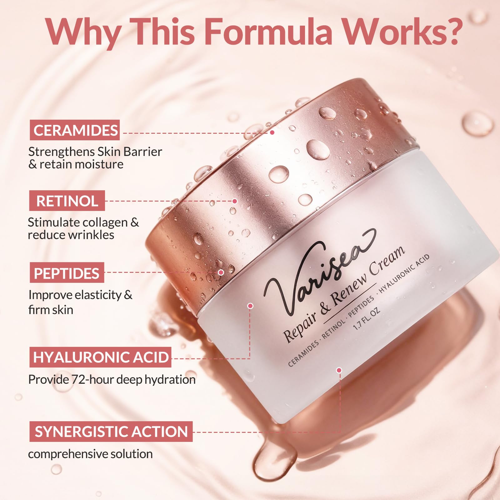 Varisea Crème Visage application matin, hydrate durablement.