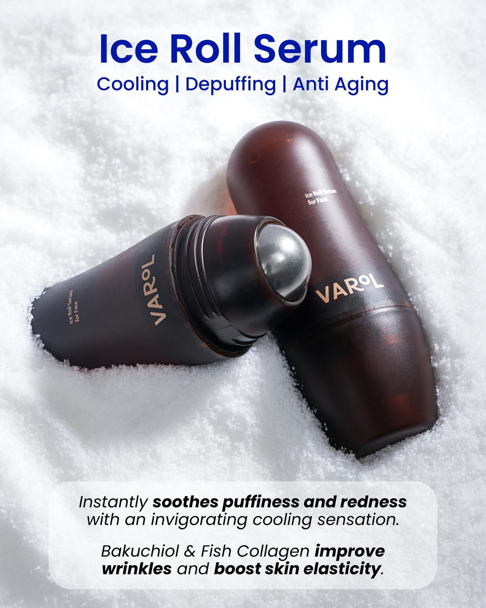 VAROL Ice Roll Serum contour menton — sculpte le visage avec une sensation fraîche.