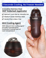 VAROL Ice Roll Serum guasha intégré — utilisation simple en une étape.
