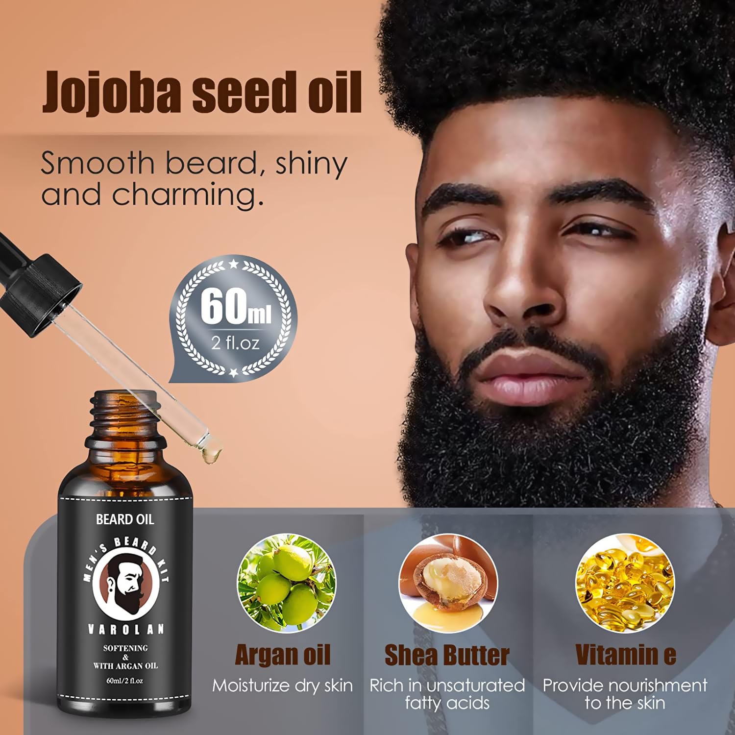 Peigne Varolan: démêlage sans tiraillement pour une barbe lisse.