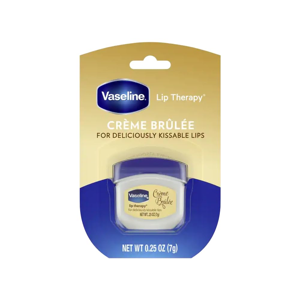 Baume Vaseline Crème Brûlée, pack de 10, hydratation quotidienne agréable.