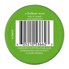 Baume Lèvres Vaseline Aloe en tin apaise irritations et réhydrate rapidement.