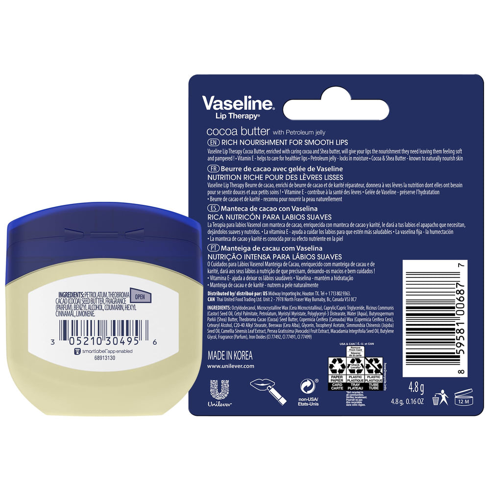 Texture soyeuse de la gelée Vaseline au beurre de cacao pour une application douce