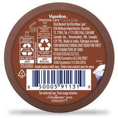 Texture à absorption rapide de Vaseline Cocoa Glow, peau souple sans gras