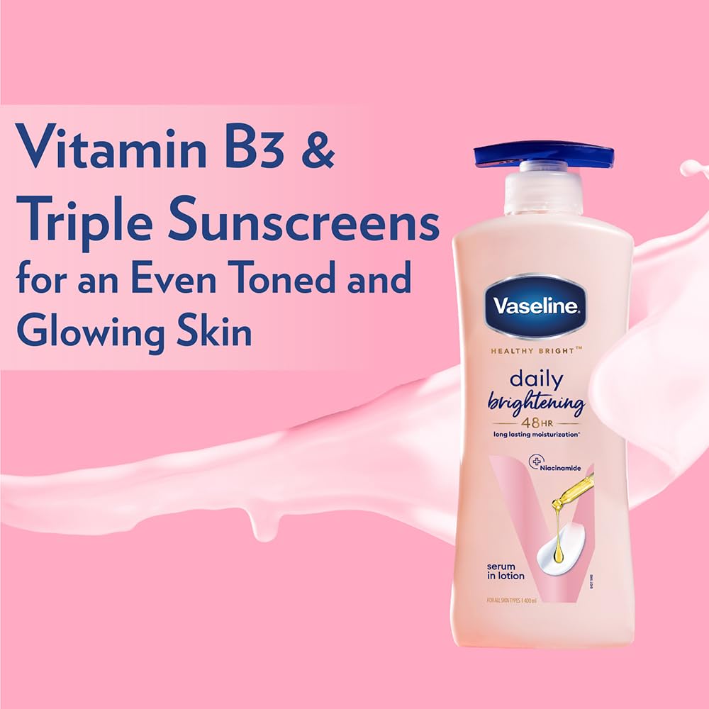 Peau nourrie grâce à Vaseline Healthy Daily Body Lotion.