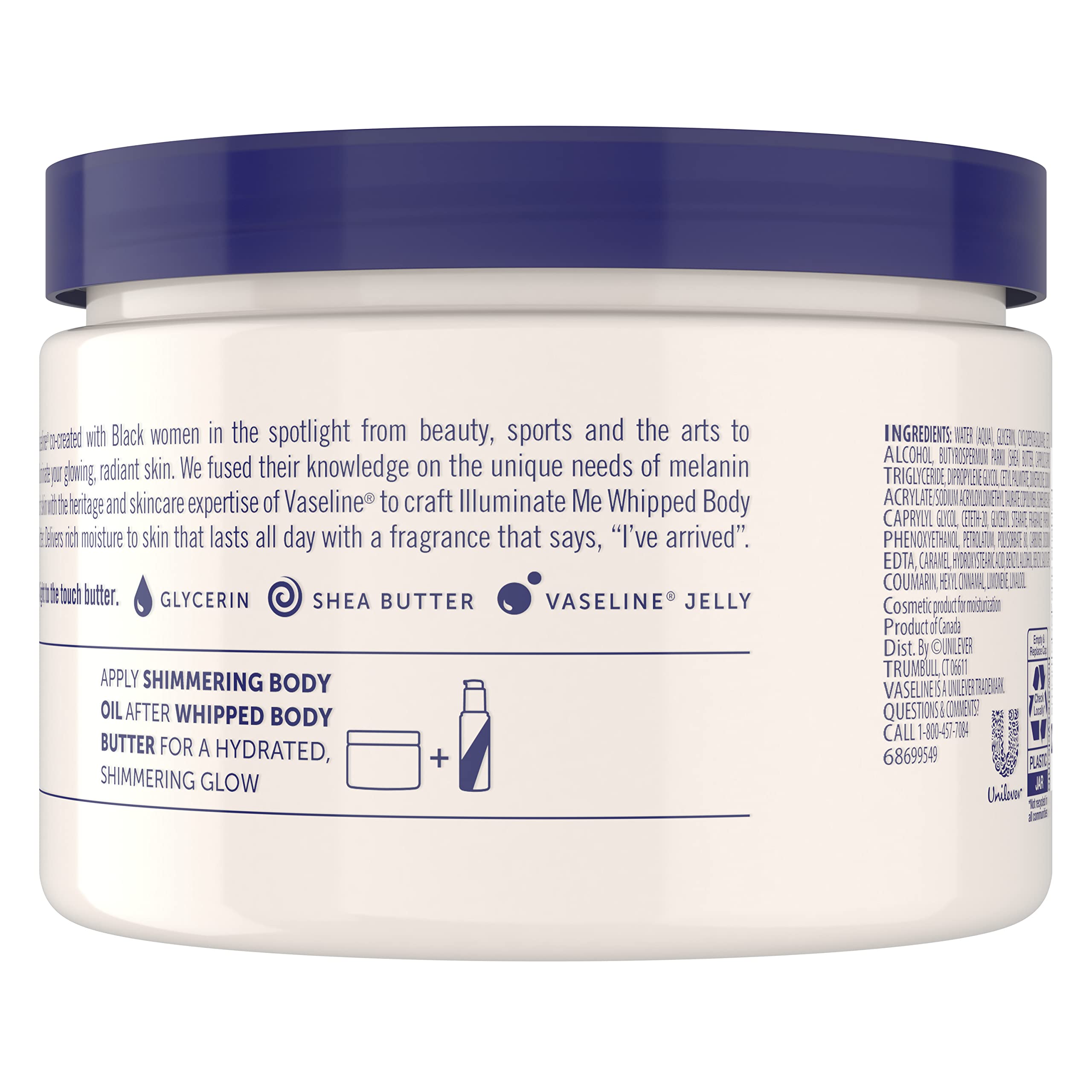 Application douce sur la peau avec Vaseline Illuminate Me, fini velouté.