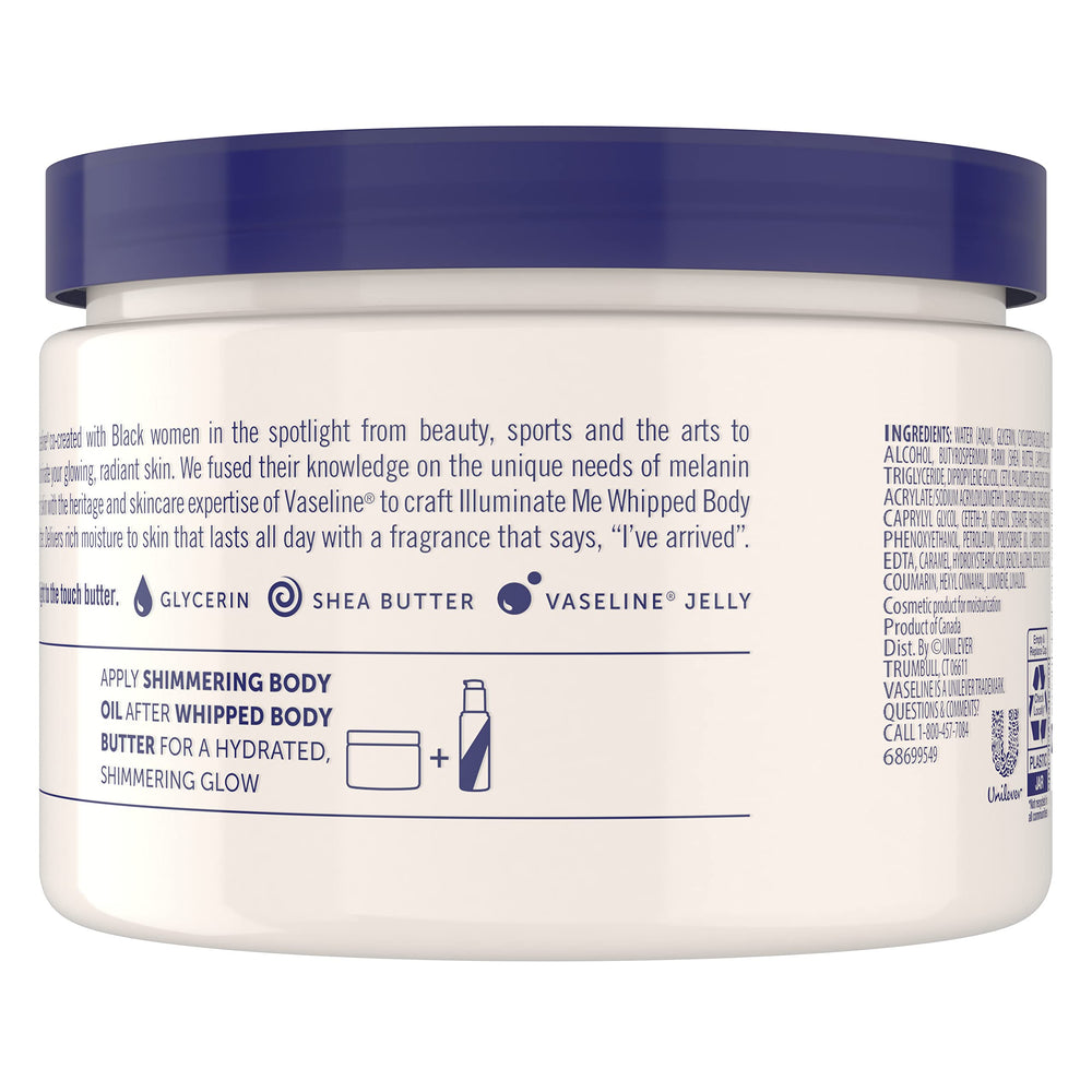 Application douce sur la peau avec Vaseline Illuminate Me, fini velouté.