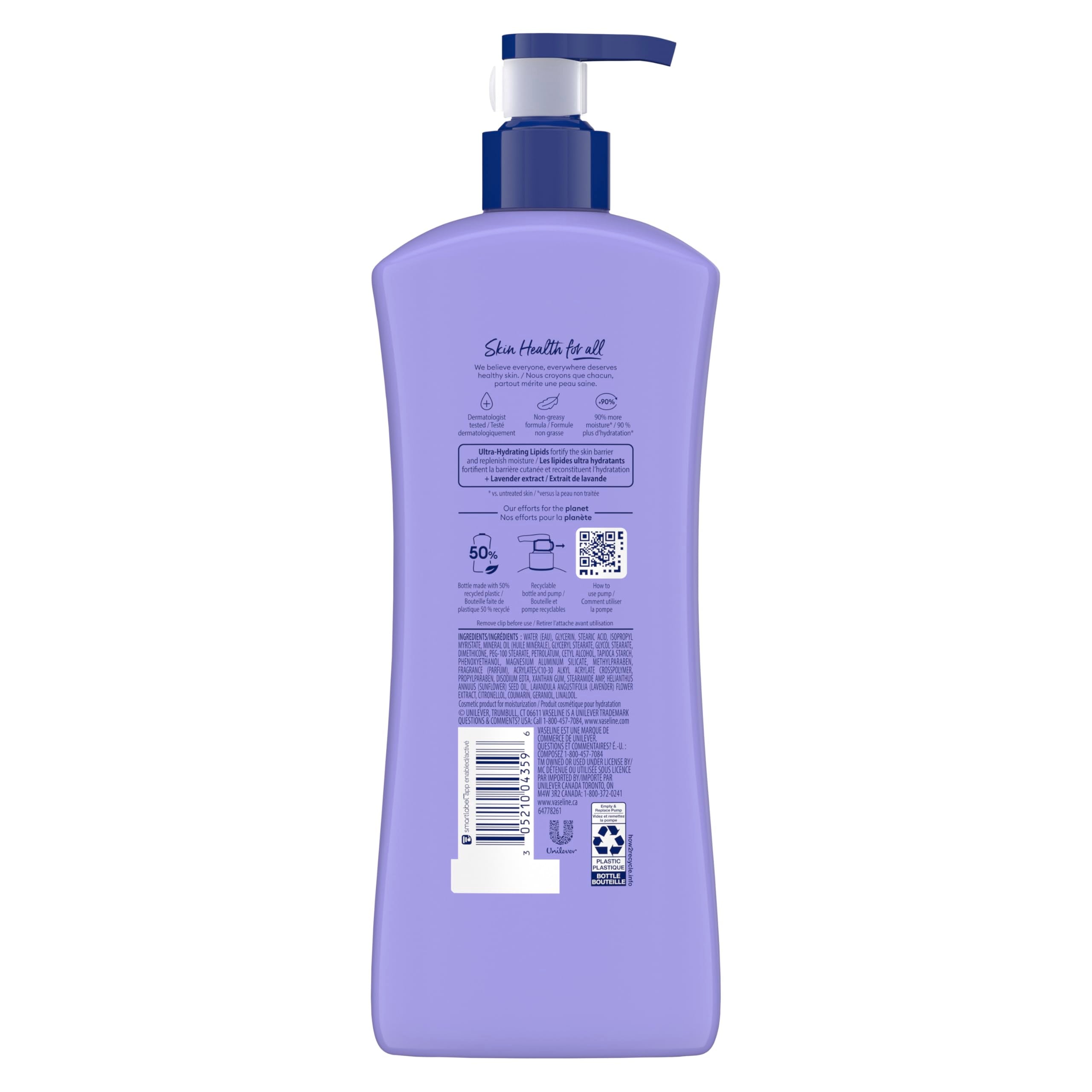 Vaseline Intensive Care Calm Healing Lotion, texture non grasse: absorption rapide et plaisir d'application.