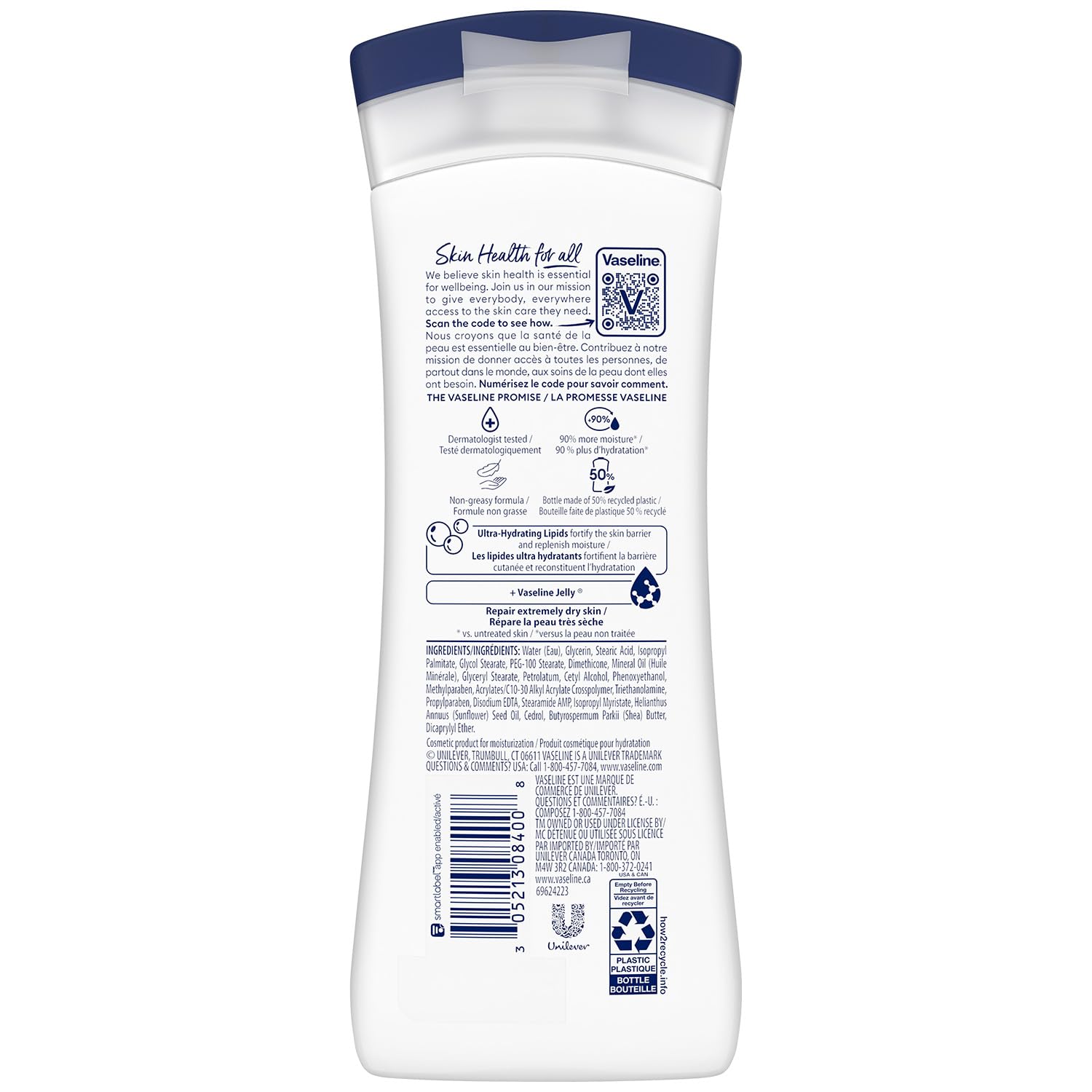 Vaseline Intensive Care Unscented 2-pack front view shows dual-moisturizing option for dry skin