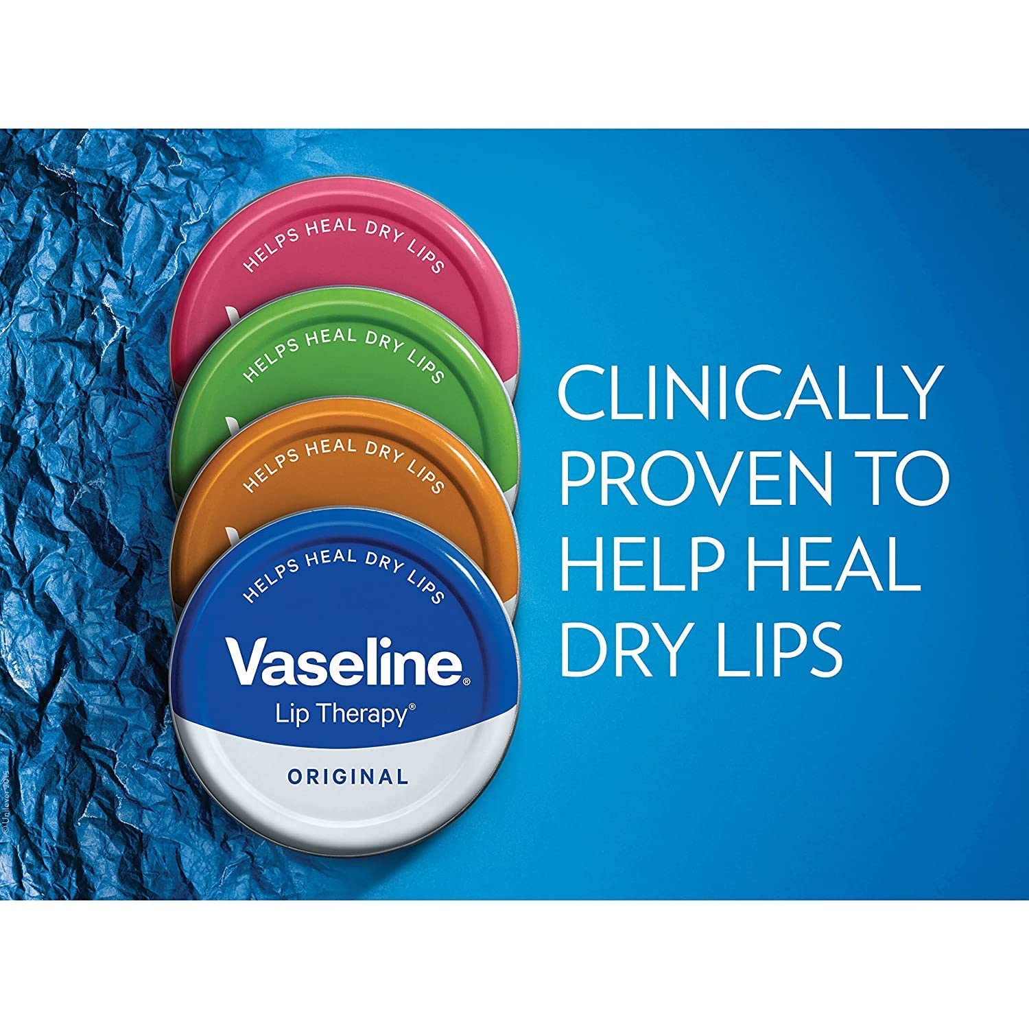 Vaseline Soin Lèvres étui métal portable, pratique en déplacement.
