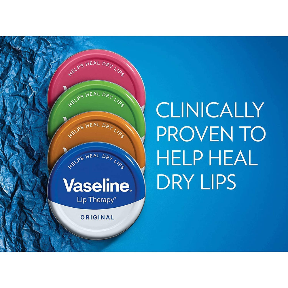Vaseline Soin Lèvres étui métal portable, pratique en déplacement.