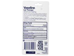 Vaseline Lip Therapy Advanced Formula open jar with balm for quick moisture restoration