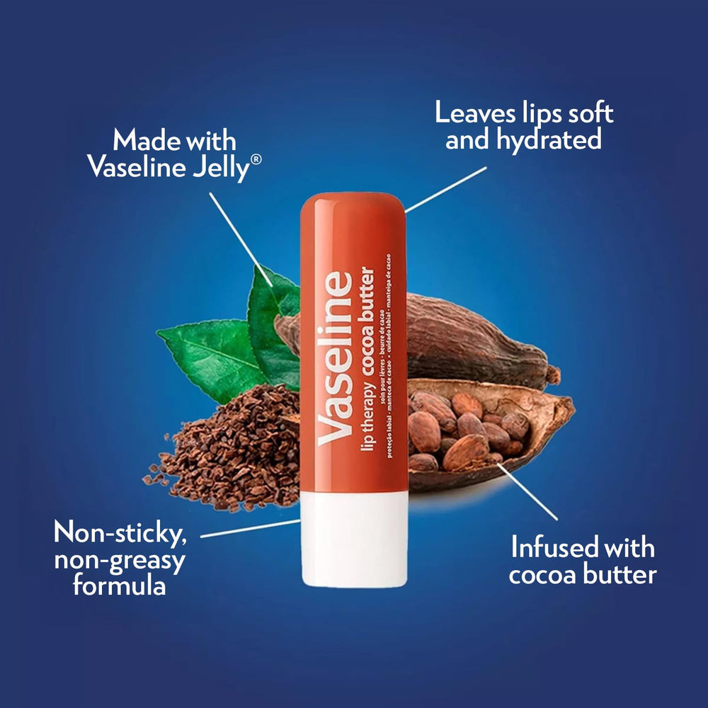 Texture non grasse du stick Vaseline Lip Therapy, soin rapide