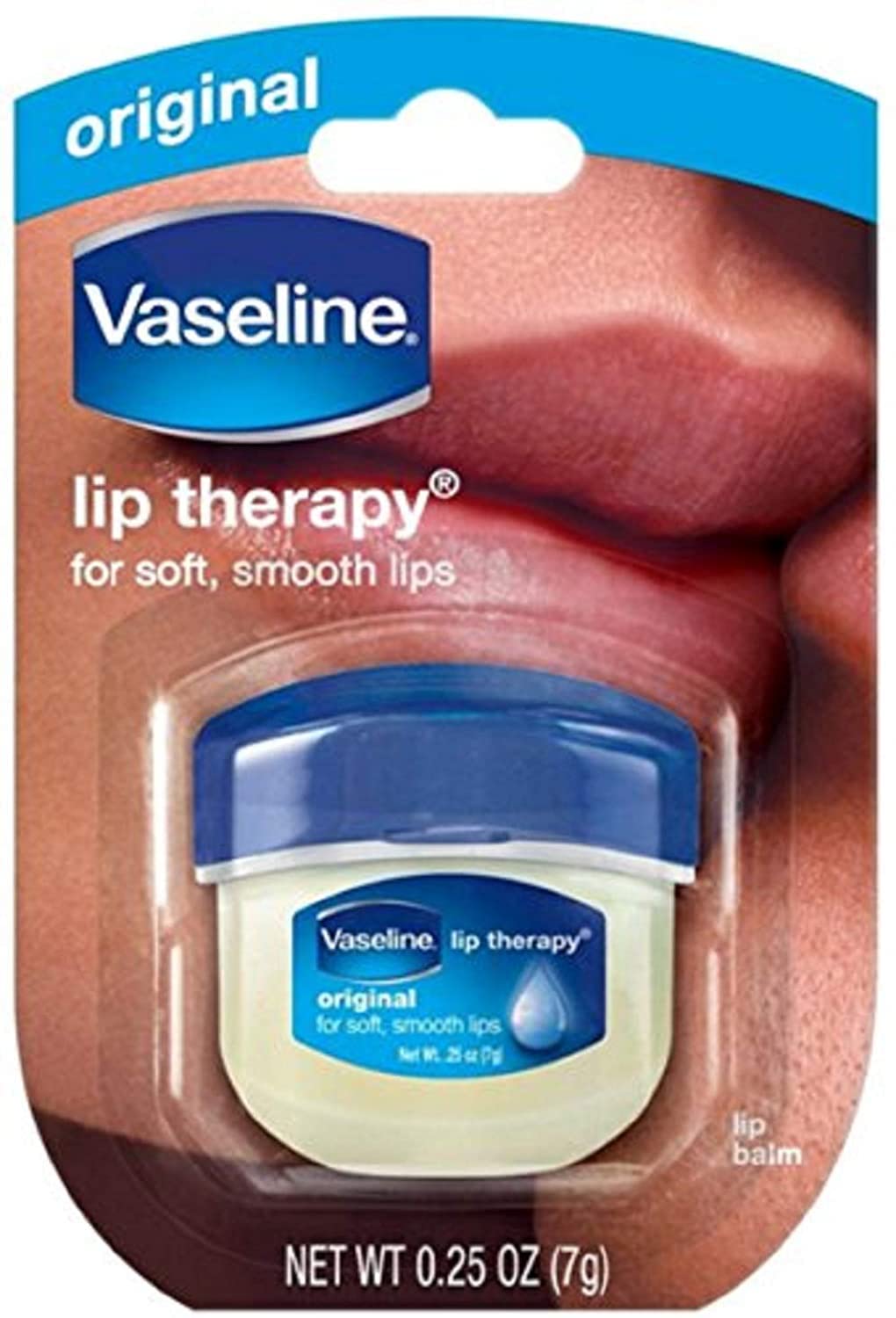 Vaseline Lip Therapy Original Mini – baume lèvres, pack 4 pour utilisation quotidienne.