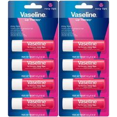 Vaseline Lip Therapy Rosy Lips, emballage élégant, soin rapide des lèvres sèches.