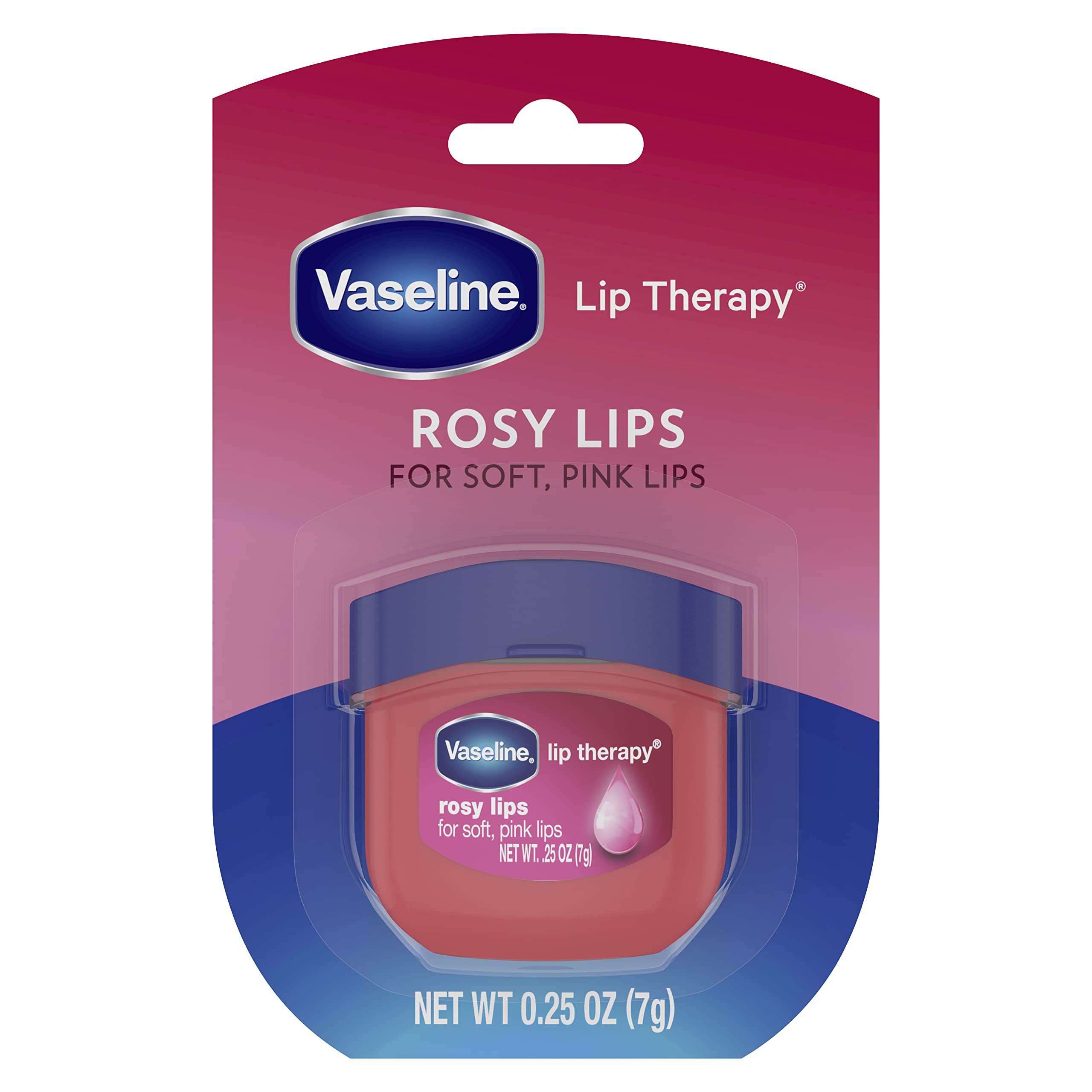 Baume Vaseline Soin Lèvres Rosées, teinte rose subtile, effet naturel.