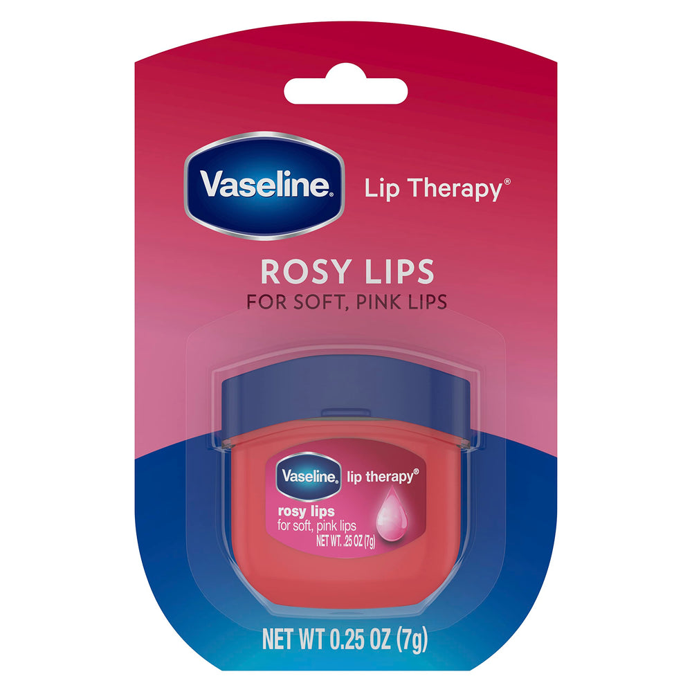 Baume Vaseline Soin Lèvres Rosées, teinte rose subtile, effet naturel.