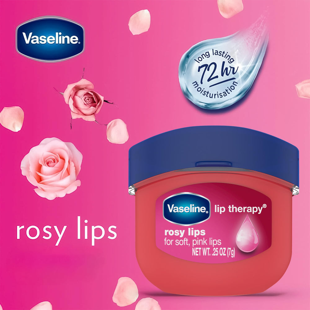 Lot de trois baumes Vaseline en mini-pots pour le sac.