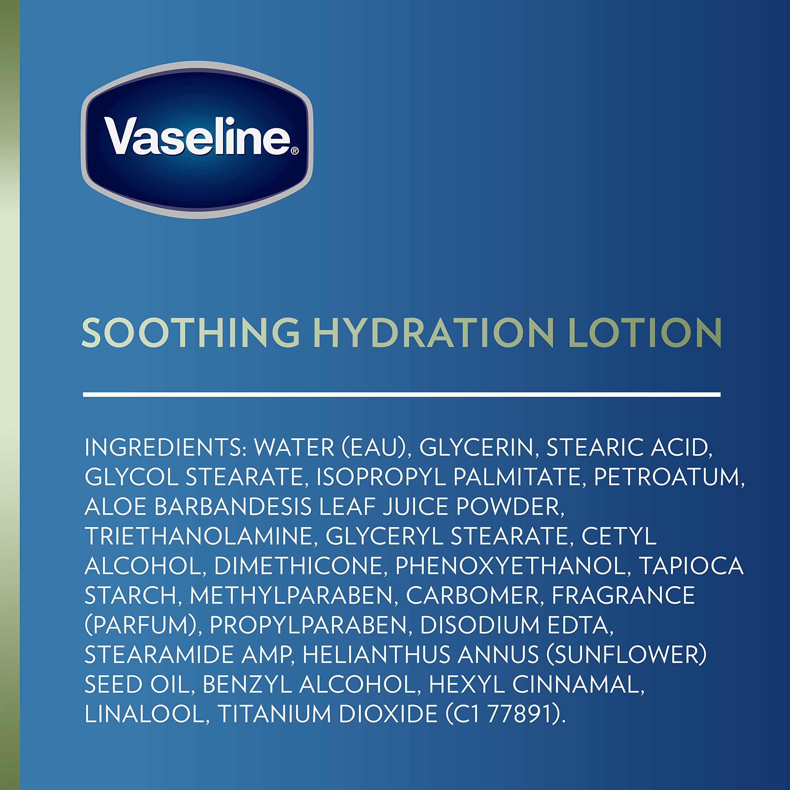 Vaseline Soothing Hydration Aloe Soothe — peau douce et rafraîchie après application.