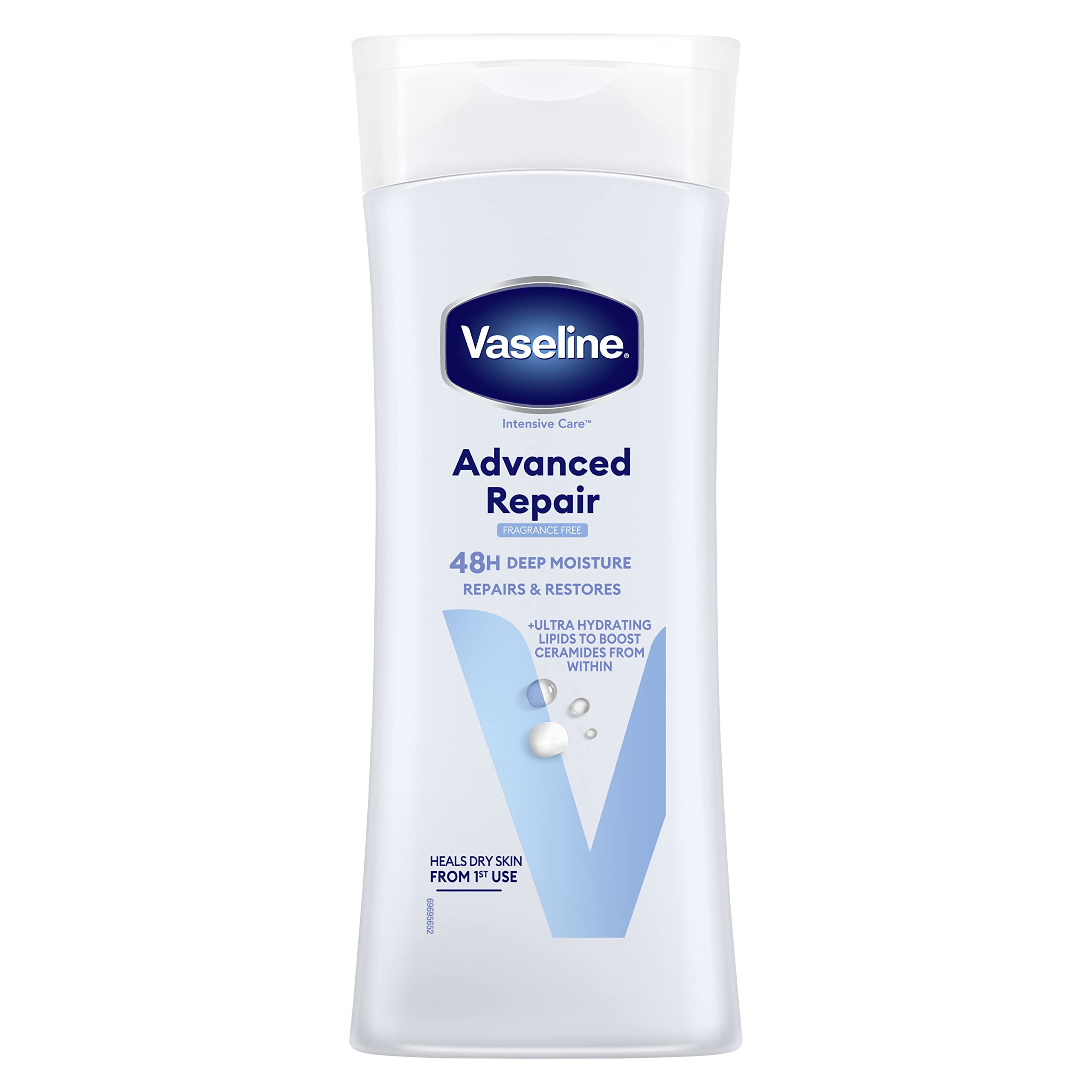 Vaseline Intensive Care Lotion – flacon 400 ml avec hydratation durable sans gras.