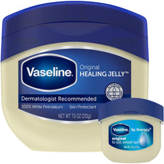 Vaseline Original Healing Jelly dans son pot de 7,5 oz offrant hydratation durable.